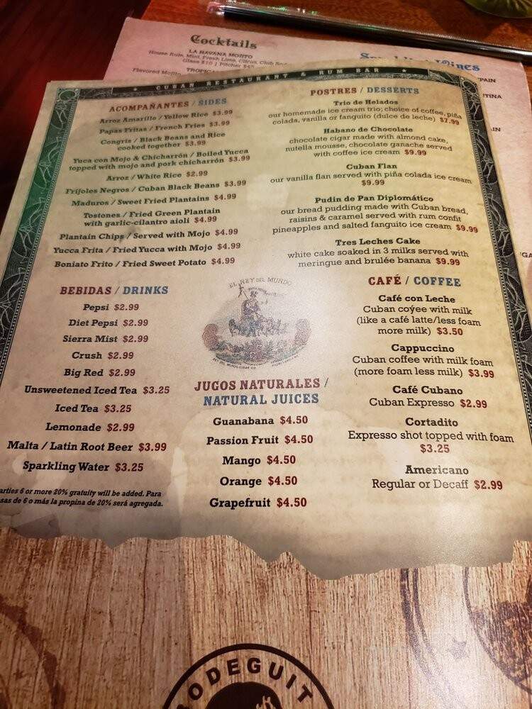 La Bodeguita de Mima - Louisville, KY menu_pic