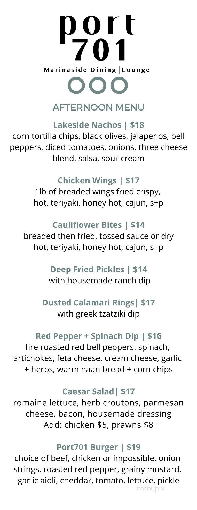 Port701 - Nelson, BC menu_pic