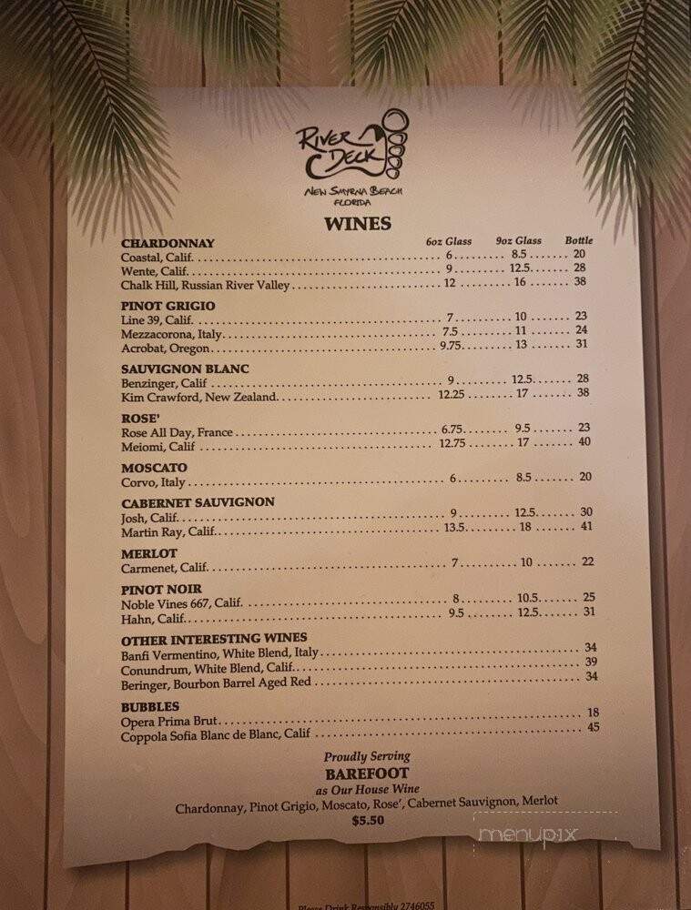 River Deck - New Smyrna Beach, FL menu_pic
