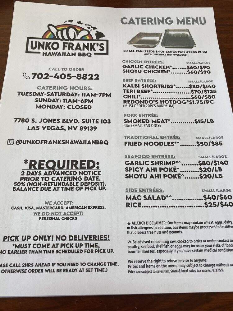Unko Frank's Hawaiian BBQ - Las Vegas, NV