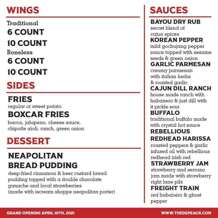 The Depeaux - Independence, LA menu_pic