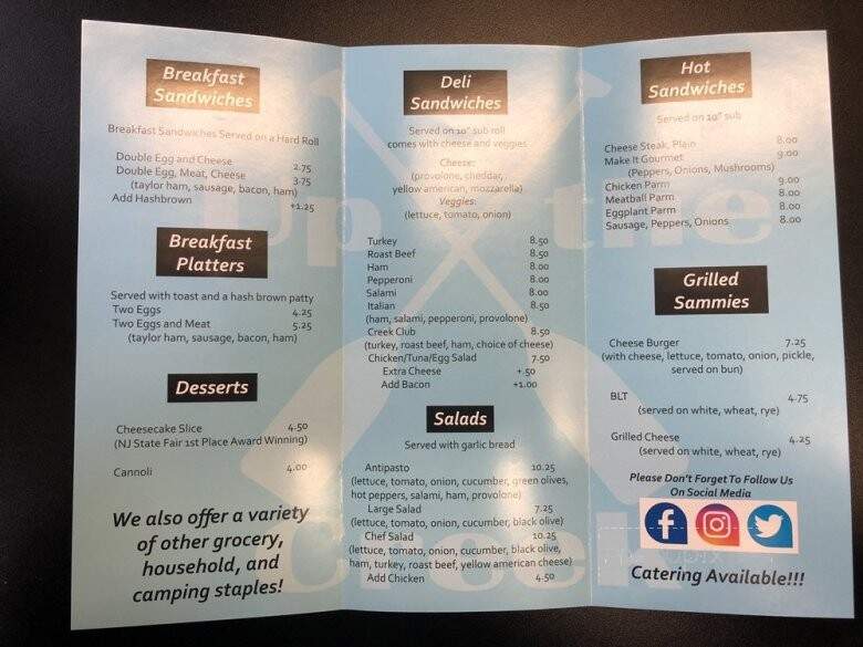 Up the Creek Cafe - Colesville, NJ menu_pic