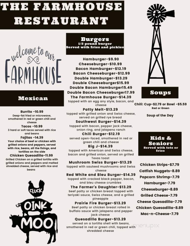 The Farmhouse - Sharon Springs, KS menu_pic
