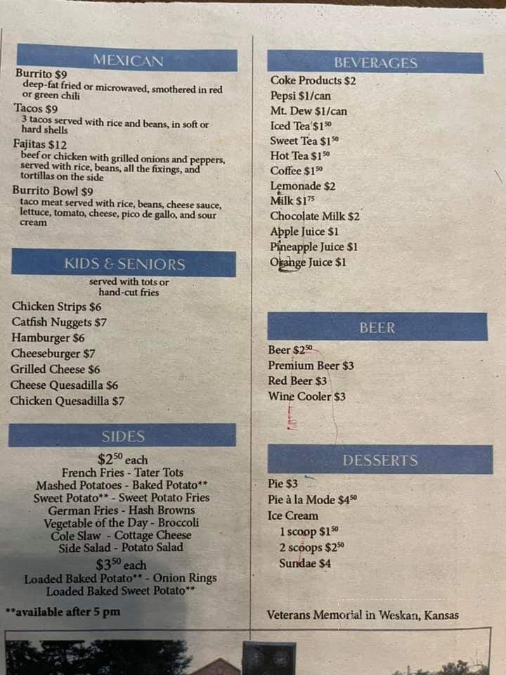 The Farmhouse - Sharon Springs, KS menu_pic