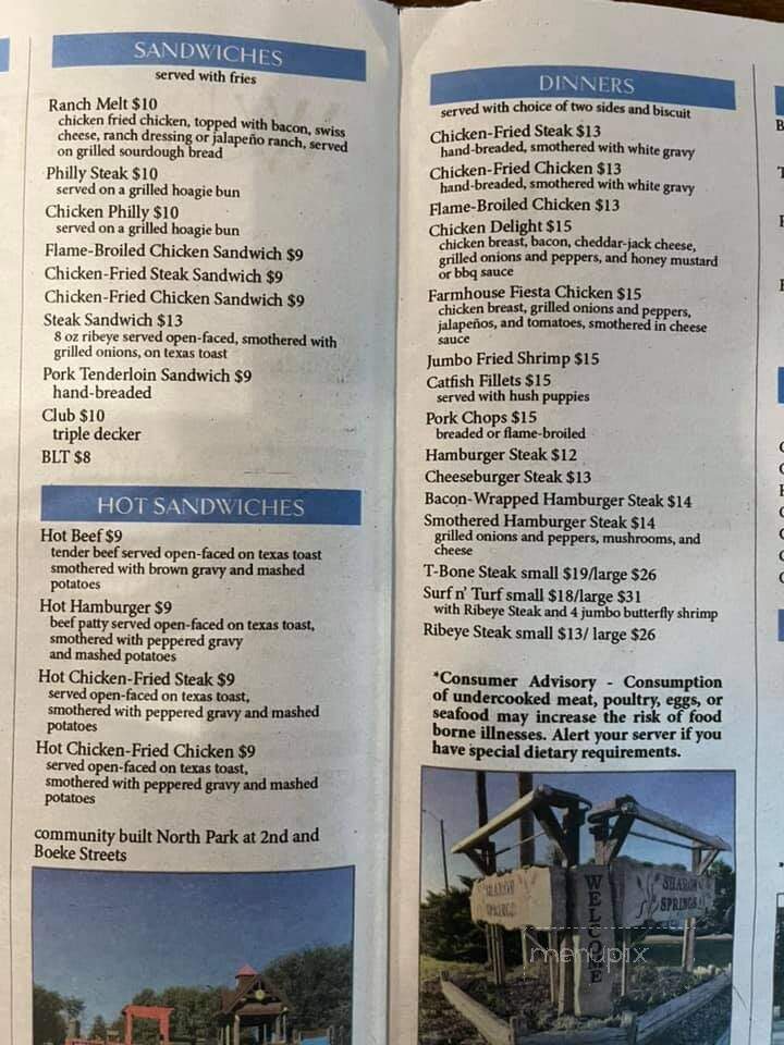The Farmhouse - Sharon Springs, KS menu_pic