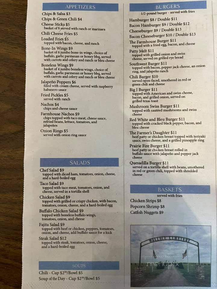 The Farmhouse - Sharon Springs, KS menu_pic