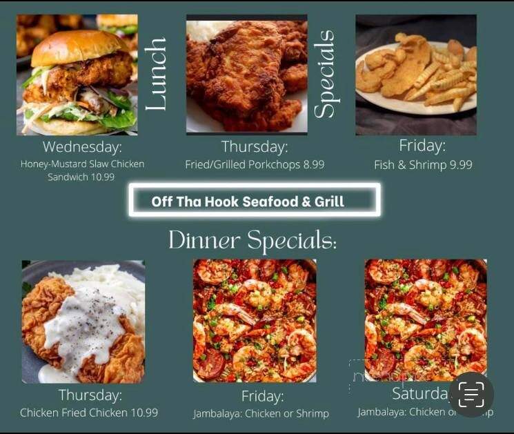 Off Tha Hook Seafood and Grill - Abbeville, SC menu_pic
