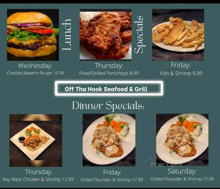 Off Tha Hook Seafood and Grill - Abbeville, SC menu_pic