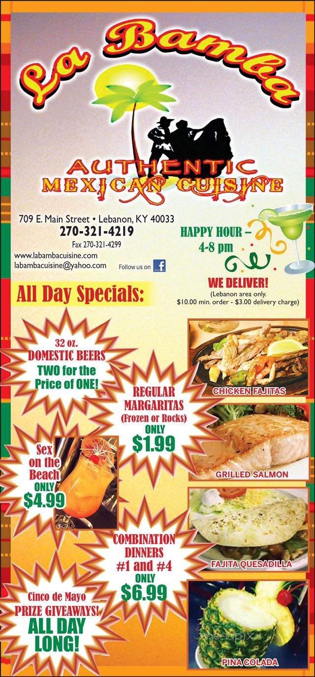 La Villa Rica Cuisine - Lebanon, KY menu_pic