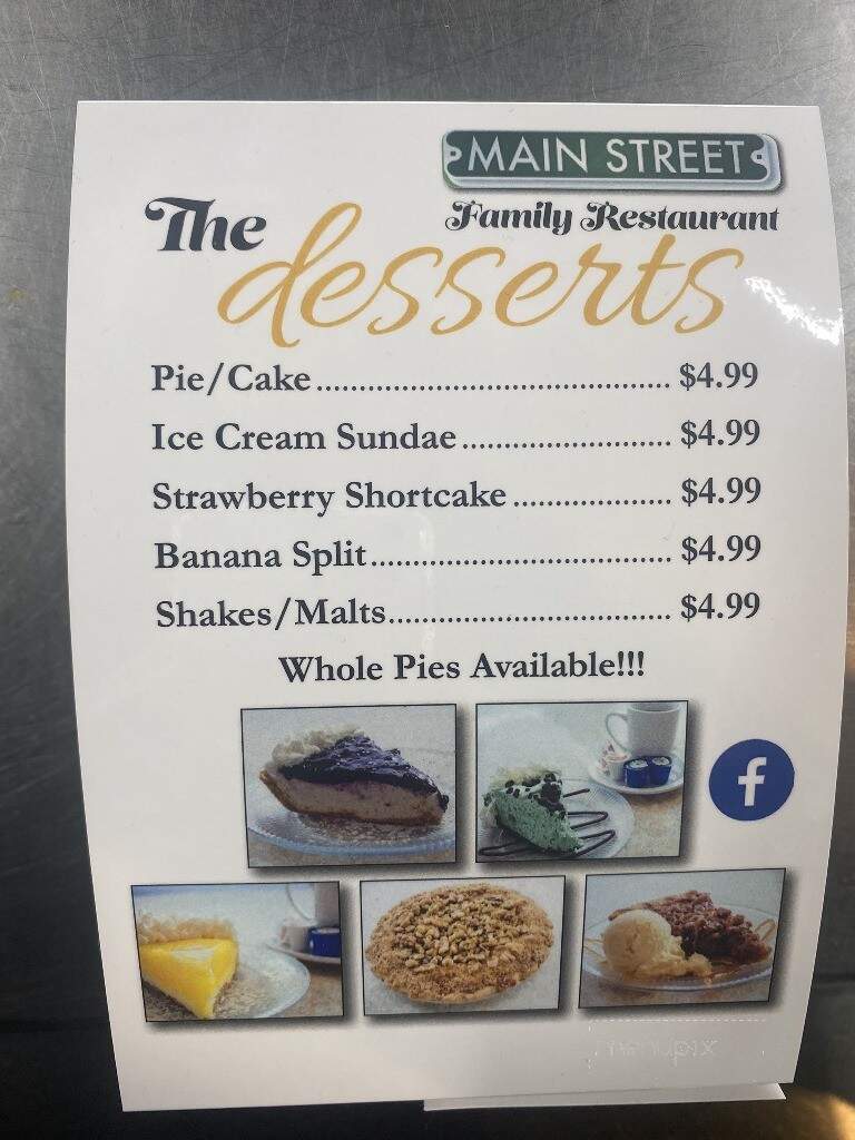 Main Street Family Restaurant - Albert Lea, MN menu_pic