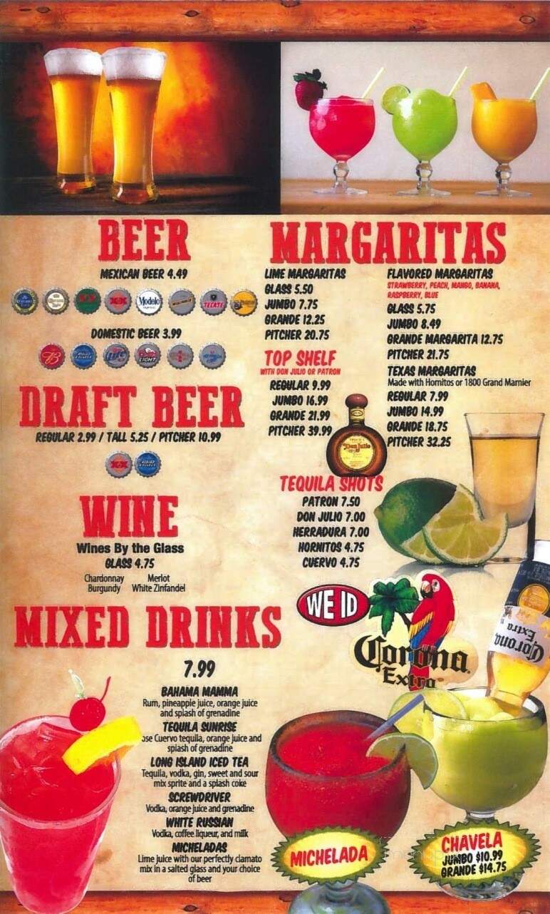 El paso Mexican Grill - Blairsville, PA menu_pic