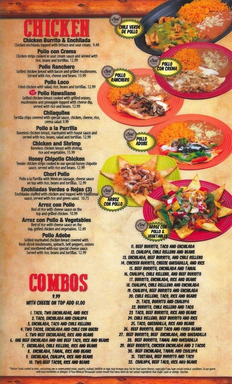 El paso Mexican Grill - Blairsville, PA menu_pic