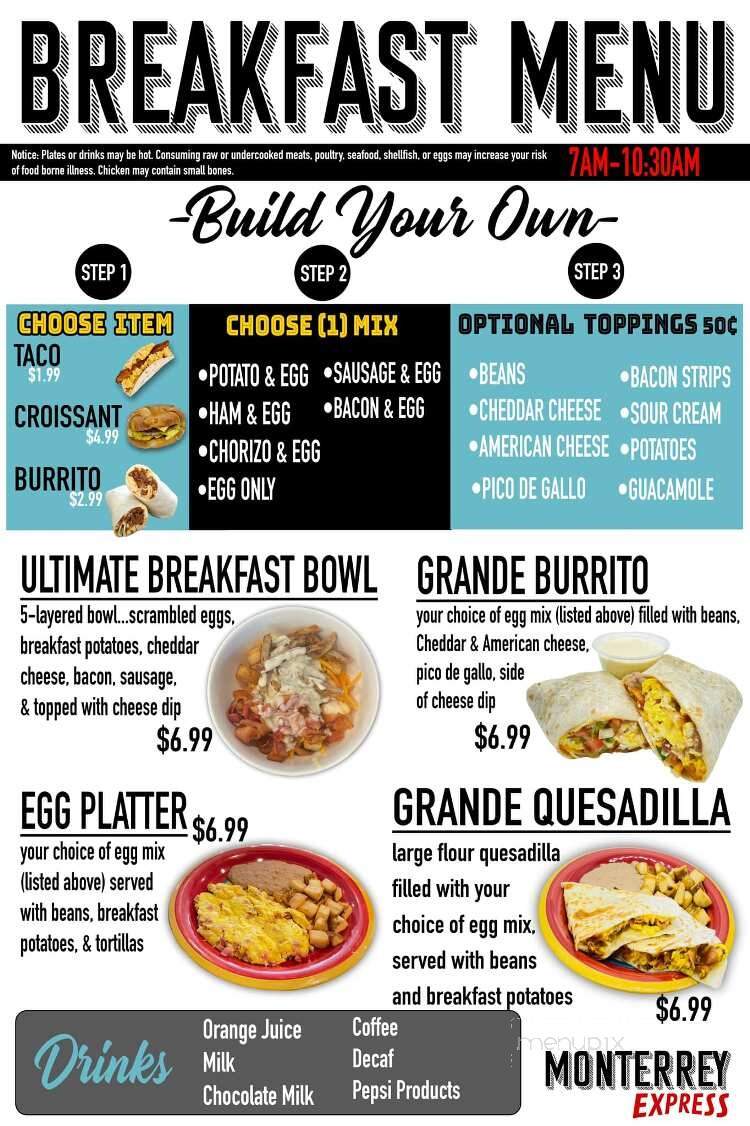 Monterrey Express - Waukee, IA menu_pic
