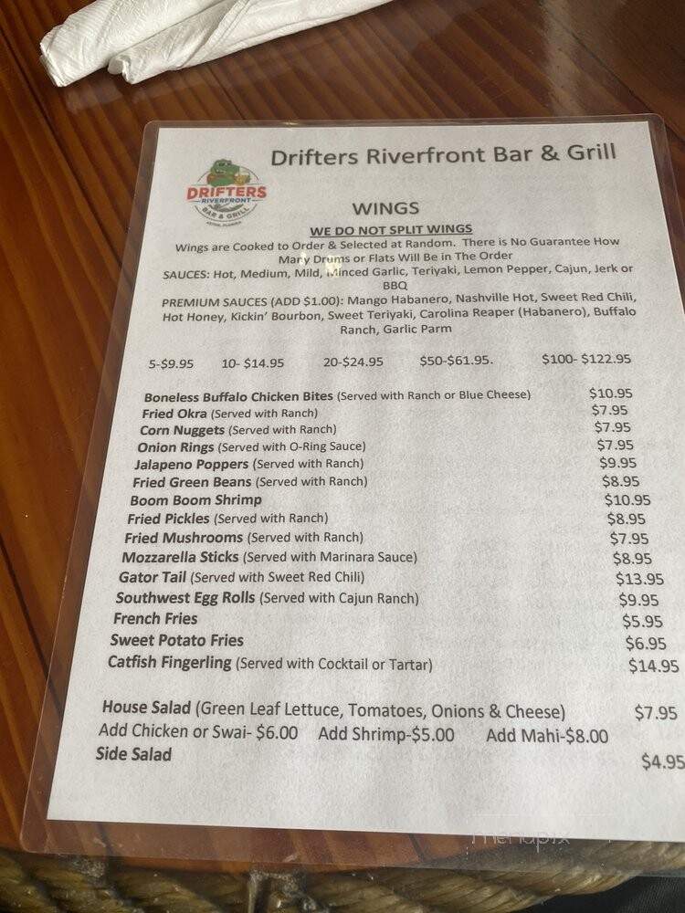 Drifter's - Astor, FL menu_pic