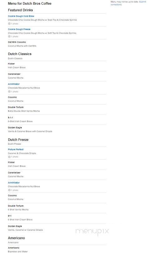 Dutch Bros Coffee - Gallatin, TN menu_pic