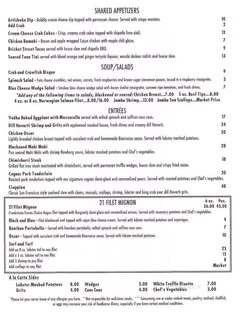21 West End - Fort Smith, AR menu_pic