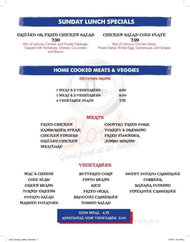 Clock Drive-In Of Anderson - Anderson, SC menu_pic