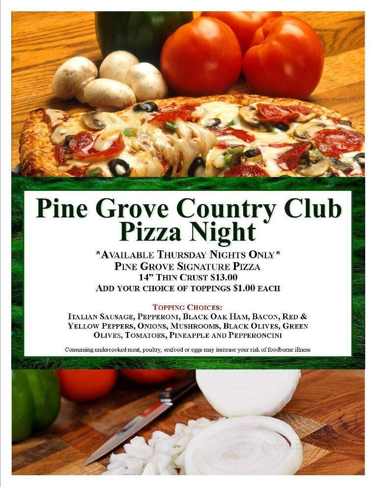 Pine Grove Country Club - Iron Mountain, MI menu_pic