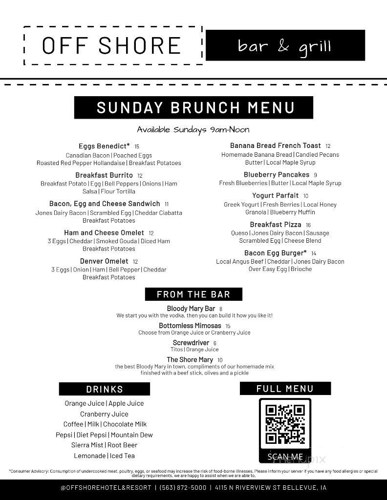 Off Shore Bar & Grill - Bellevue, IA menu_pic