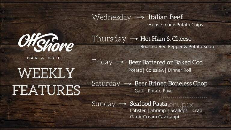 Off Shore Bar & Grill - Bellevue, IA menu_pic