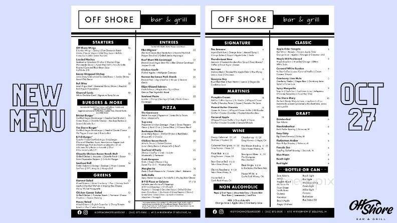 Off Shore Bar & Grill - Bellevue, IA menu_pic