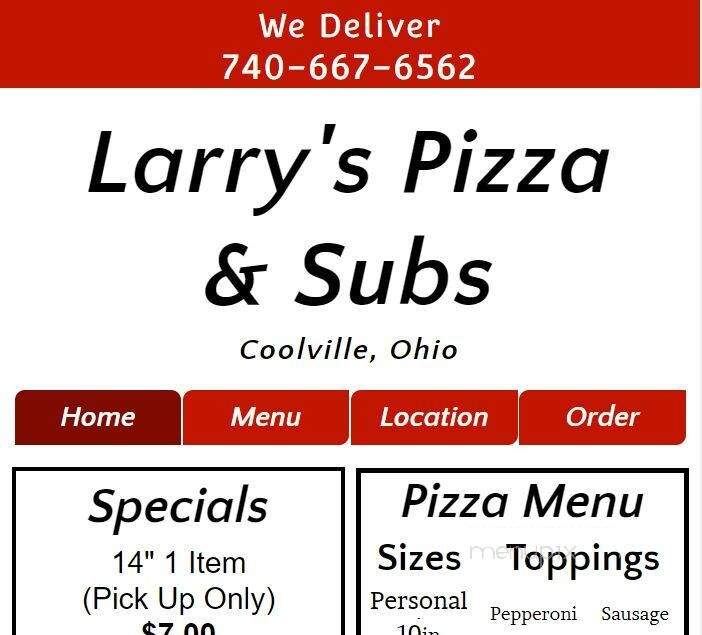 Larry's Pizza & Subs - Coolville, OH