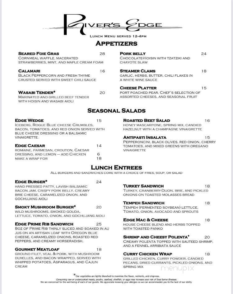 River's Edge Restaurant - Grants Pass, OR menu_pic
