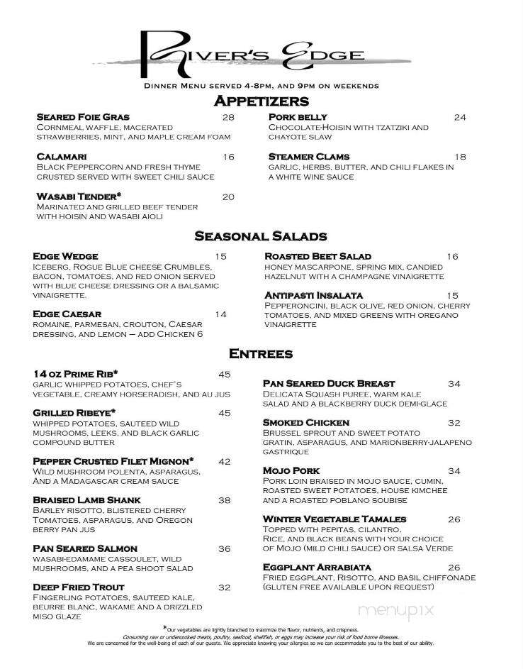 River's Edge Restaurant - Grants Pass, OR menu_pic