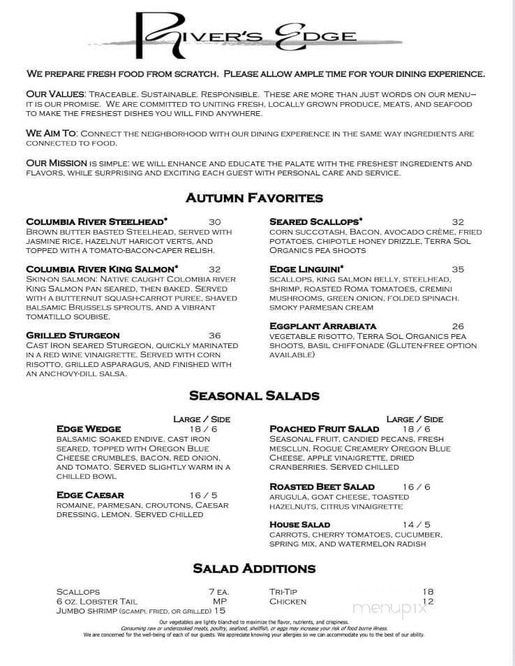 River's Edge Restaurant - Grants Pass, OR menu_pic