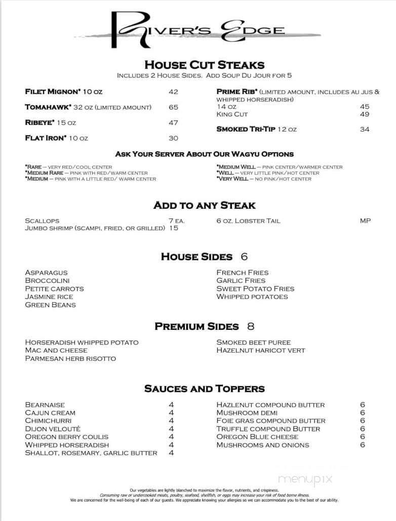River's Edge Restaurant - Grants Pass, OR menu_pic