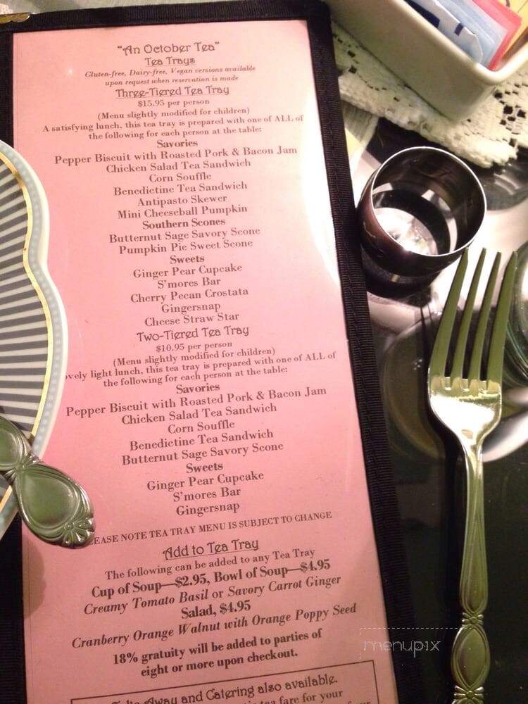 Sister's Tea Parlor and Boutique - Buckner, KY menu_pic