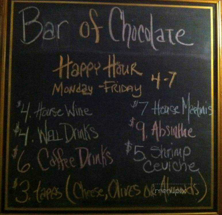 The Bar of Chocolate Cafe - Portland, ME menu_pic
