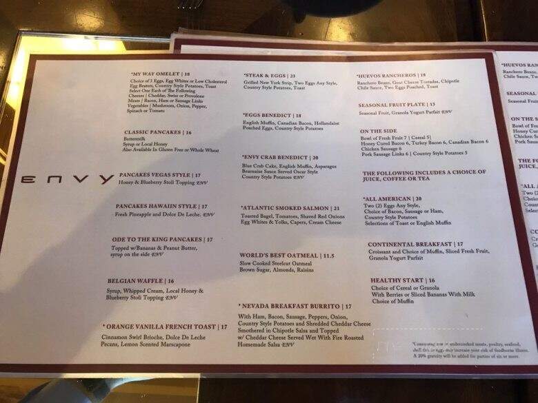 Renaissance Las Vegas Hotel - Las Vegas, NV menu_pic