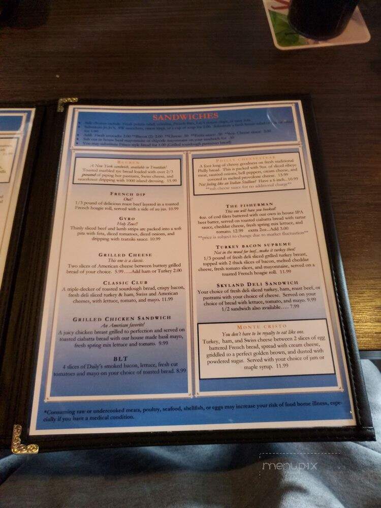Skyland Pub - Troutdale, OR menu_pic