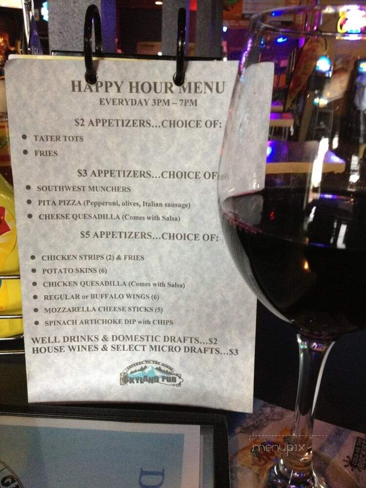 Skyland Pub - Troutdale, OR menu_pic