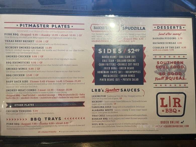 Little Richard's Lexington BBQ - Walkertown, NC menu_pic