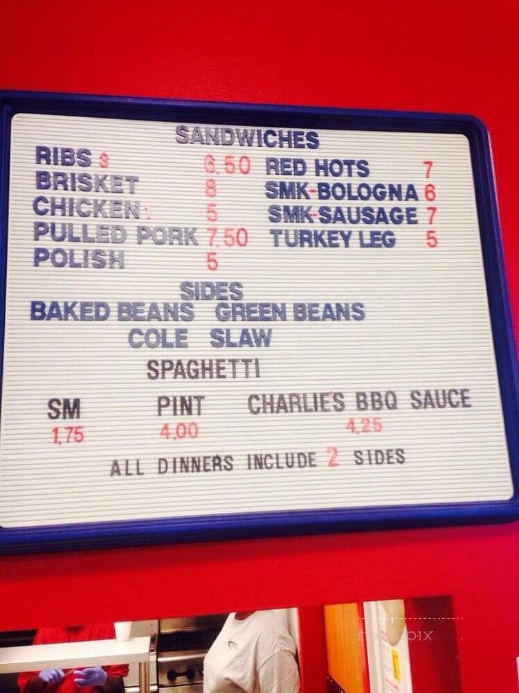 Charlie's Smokin BBQ - Flint, MI menu_pic