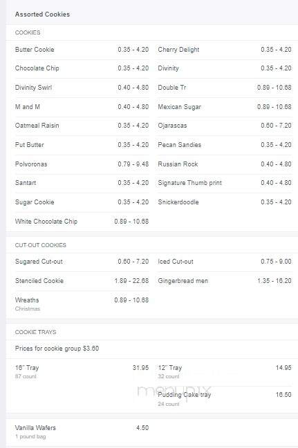 Slaton Bakery - Slaton, TX menu_pic