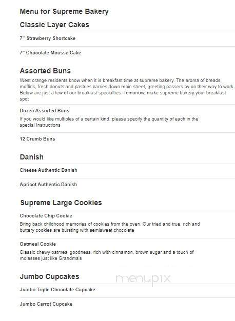 Supreme Bakery - El Paso, TX menu_pic