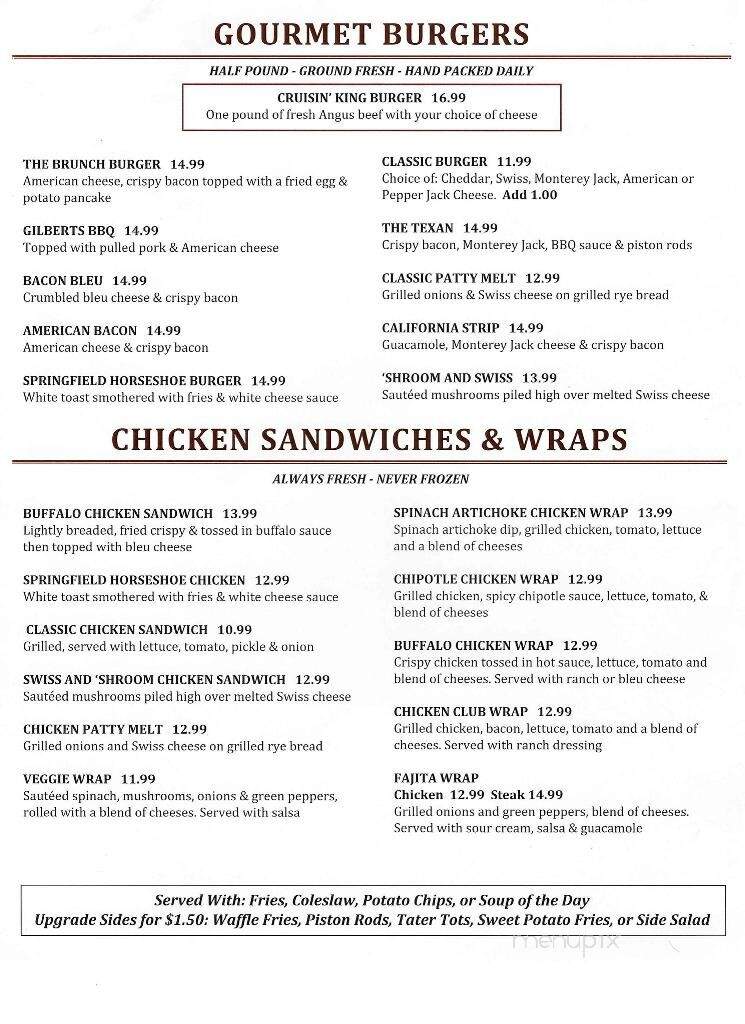 Cruisin - Gilberts, IL menu_pic