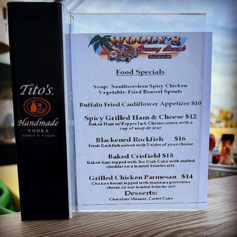 Woody's East Coast Bar and Grill - Dewey Beach, DE menu_pic