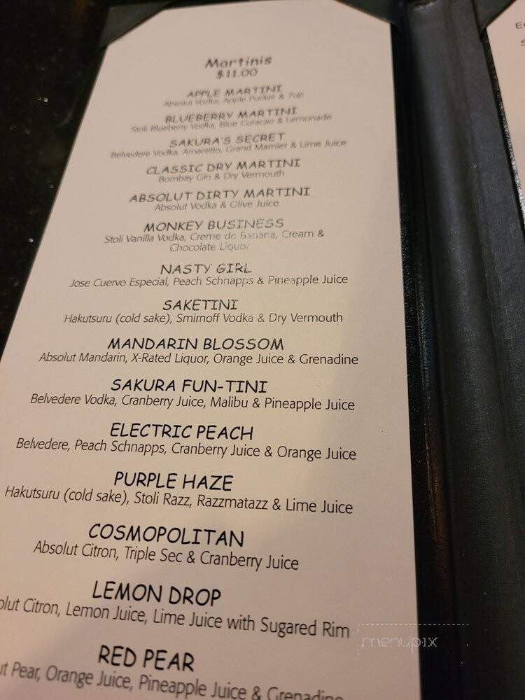 Sakura - Toledo, OH menu_pic