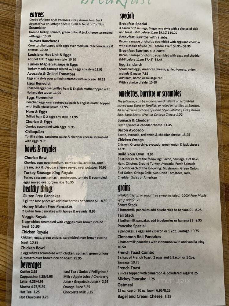 Ronnie's Diner - Los Angeles, CA menu_pic