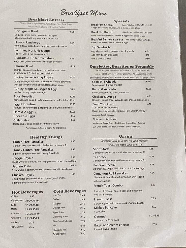 Ronnie's Diner - Los Angeles, CA menu_pic