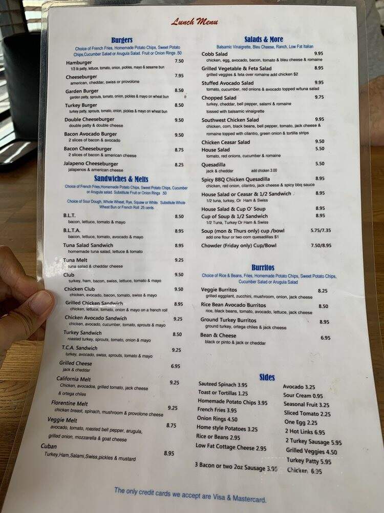 Ronnie's Diner - Los Angeles, CA menu_pic