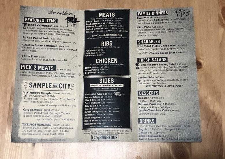City Barbeque - Florence, KY menu_pic
