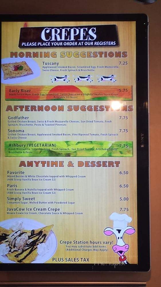 Java Cow Cafe & Bakery - Park City, UT menu_pic