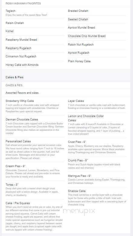 Harrison Bakery Incorporated - Syracuse, NY menu_pic