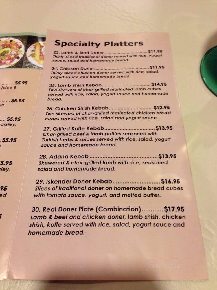 Real Doner - Petaluma, CA menu_pic