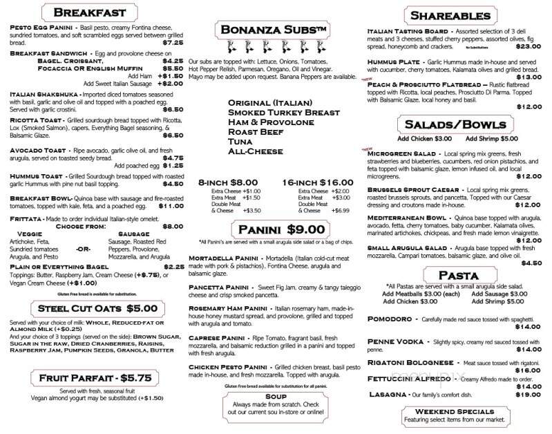 Bonfatto's - Bellefonte, PA menu_pic